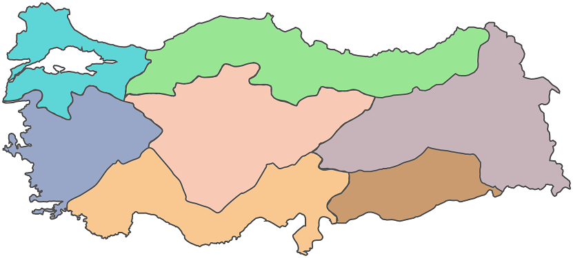 Türkiye 7 Bölge haritası